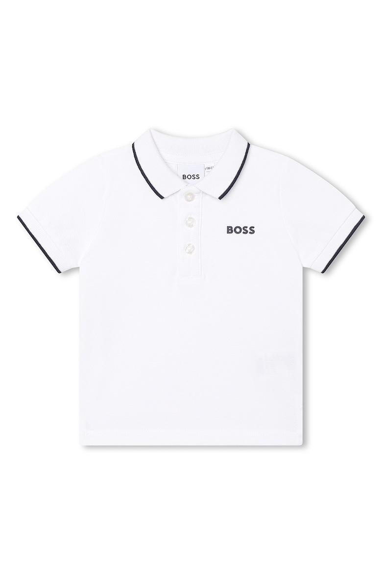 

Хлопковая футболка с воротником Boss Kidswear, белый