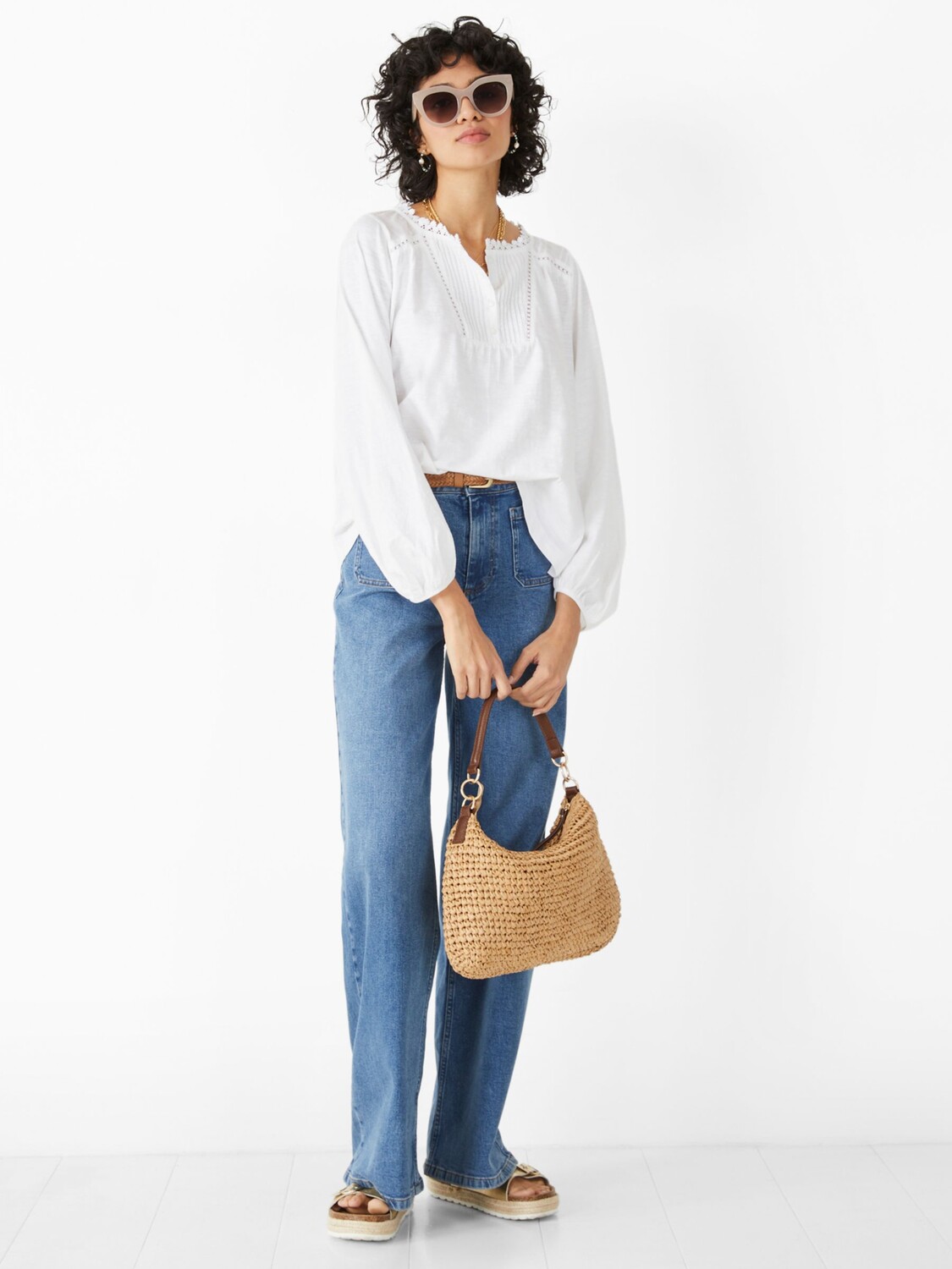 

hush Блузка Eloise Pin Tuck, Белый