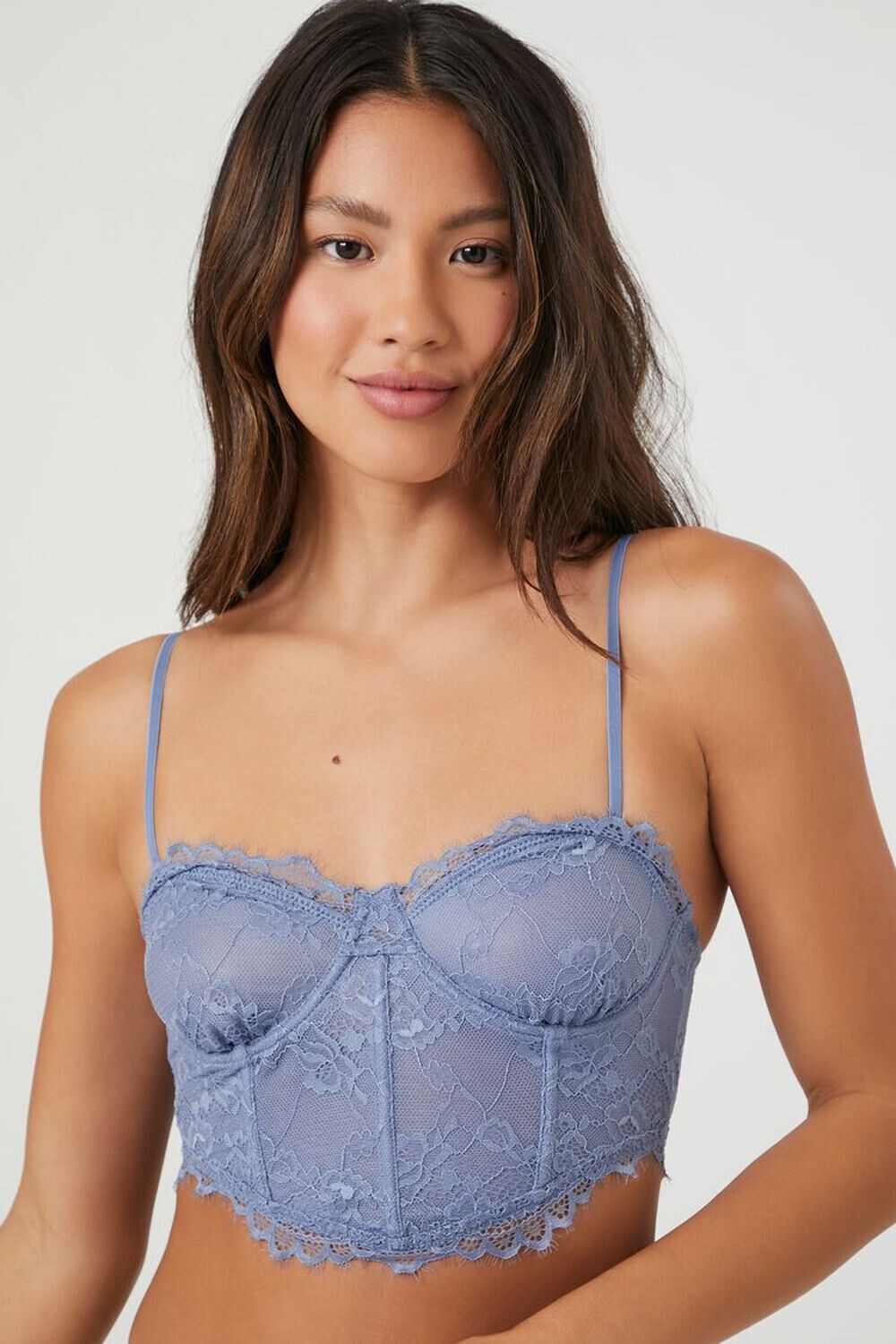 

Кружевной корсетный бюстгальтер Forever 21, синий