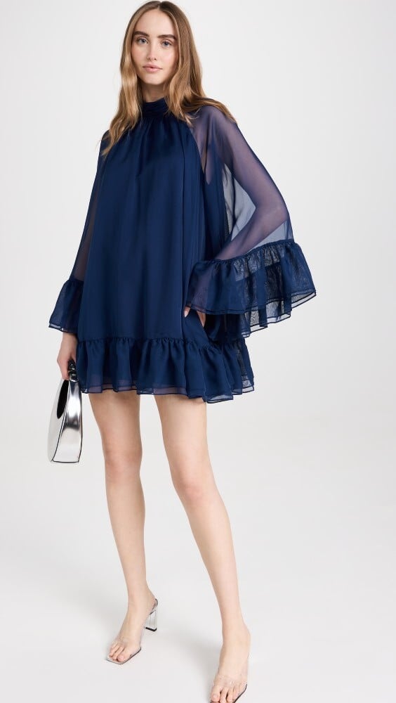 

Платье мини alice + olivia Erna Cape Sleeve