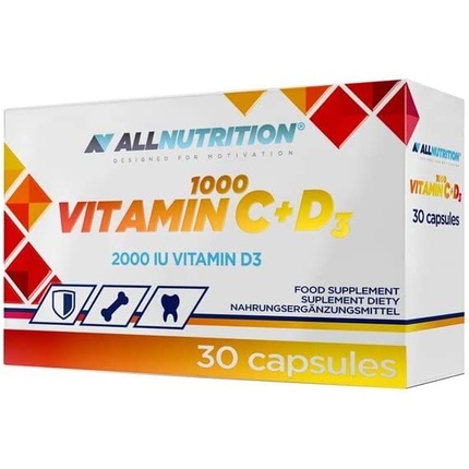 Витамин С 1000 + D3 30 капсул, Allnutrition