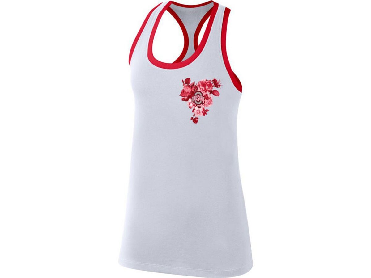 

Женская майка с цветочным принтом Ohio State Buckeyes Nike, белый