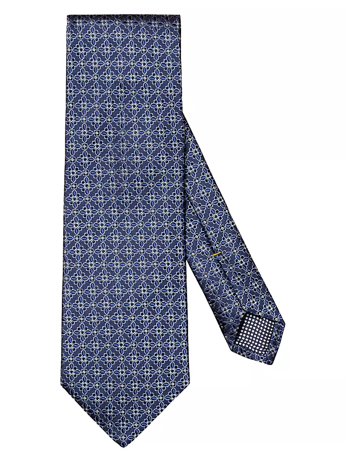 Шелковый галстук с цветочным принтом Eton, темно-синий темно синий шелковый галстук с классическим принтом chris