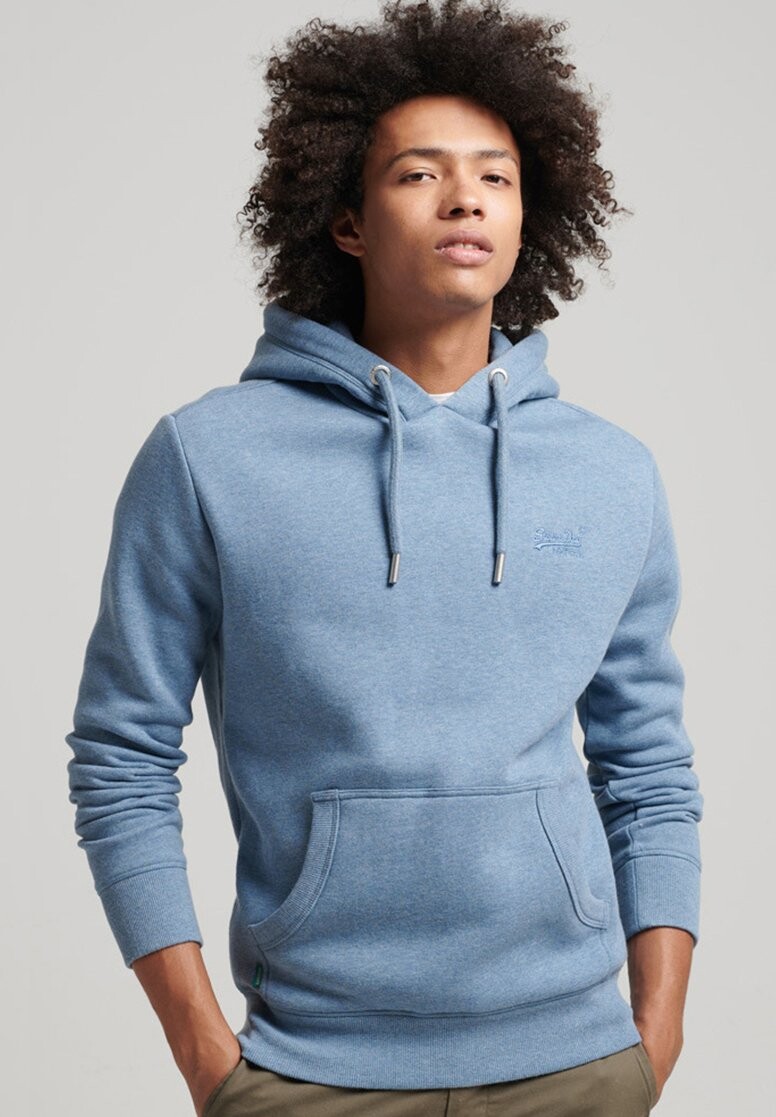

Толстовка с капюшоном Superdry Logo Embroidered, голубой, Синий