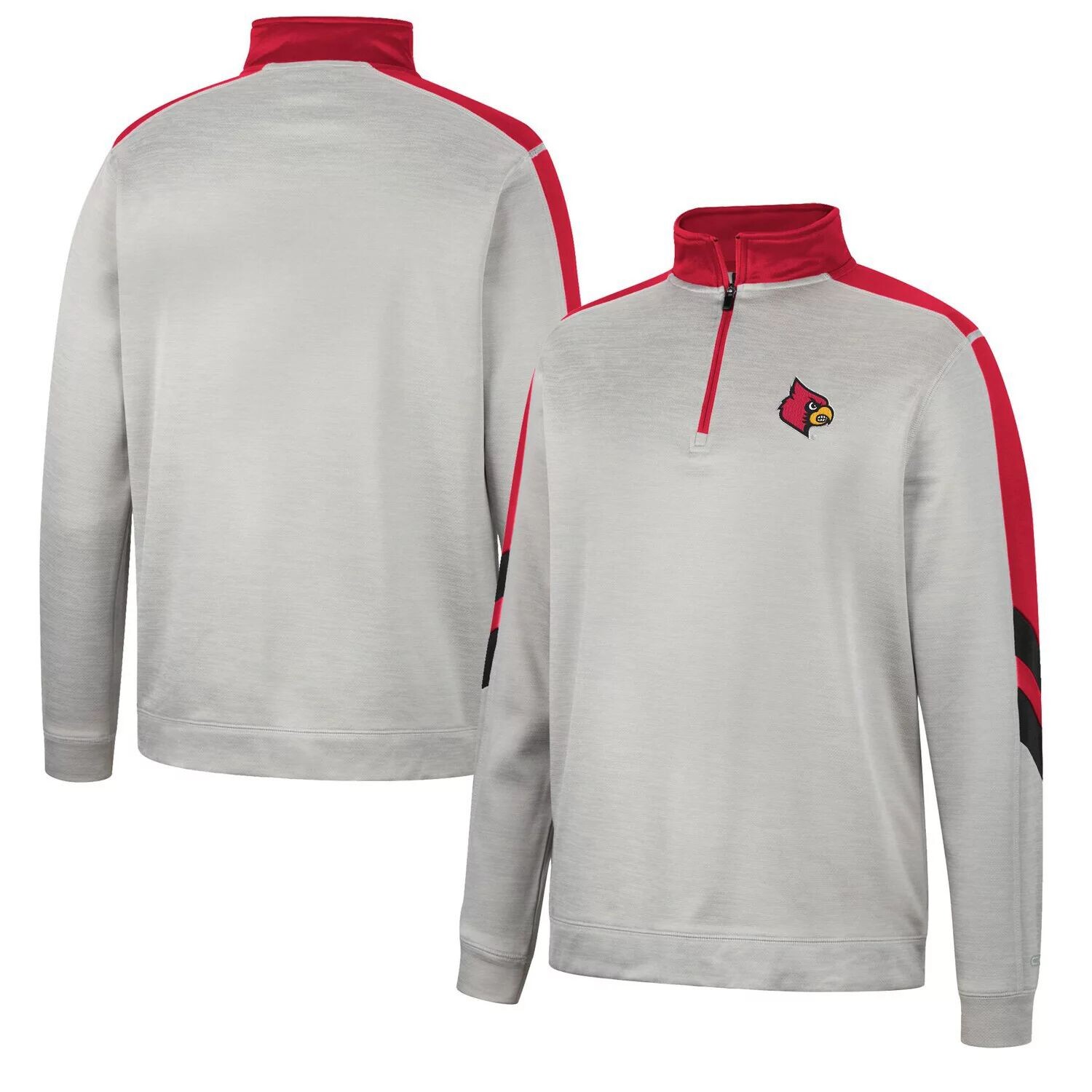 

Мужская серо-красная флисовая куртка Louisville Cardinals с молнией четверть четверти Colosseum, Красный