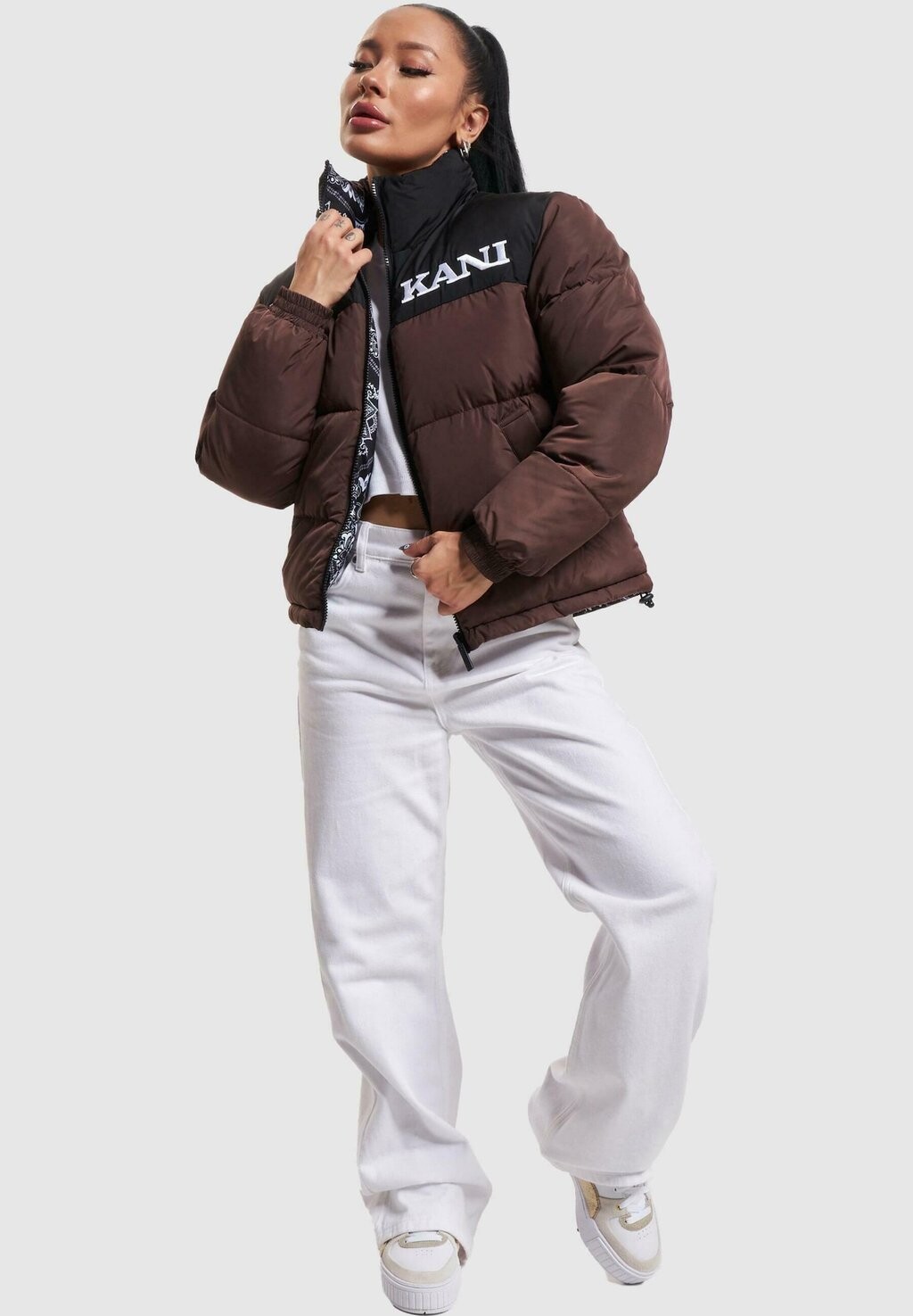 

Зимняя куртка KW233-029-2 KK RETRO REVERSIBLE BLOCK PUFFER Karl Kani, коричневый черный