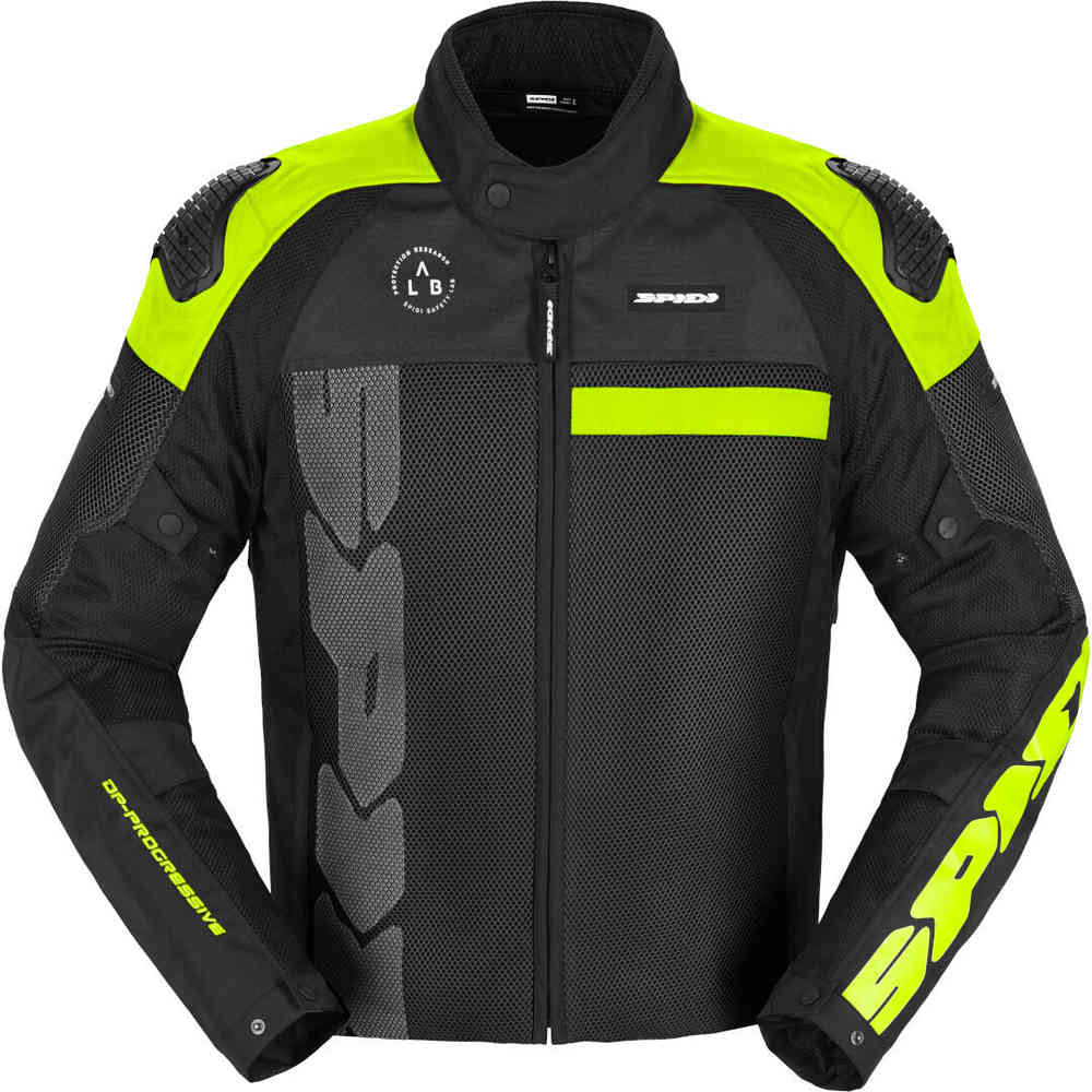 Мотоциклетная текстильная куртка Progressive Net WindOut Spidi, черный/неоновый