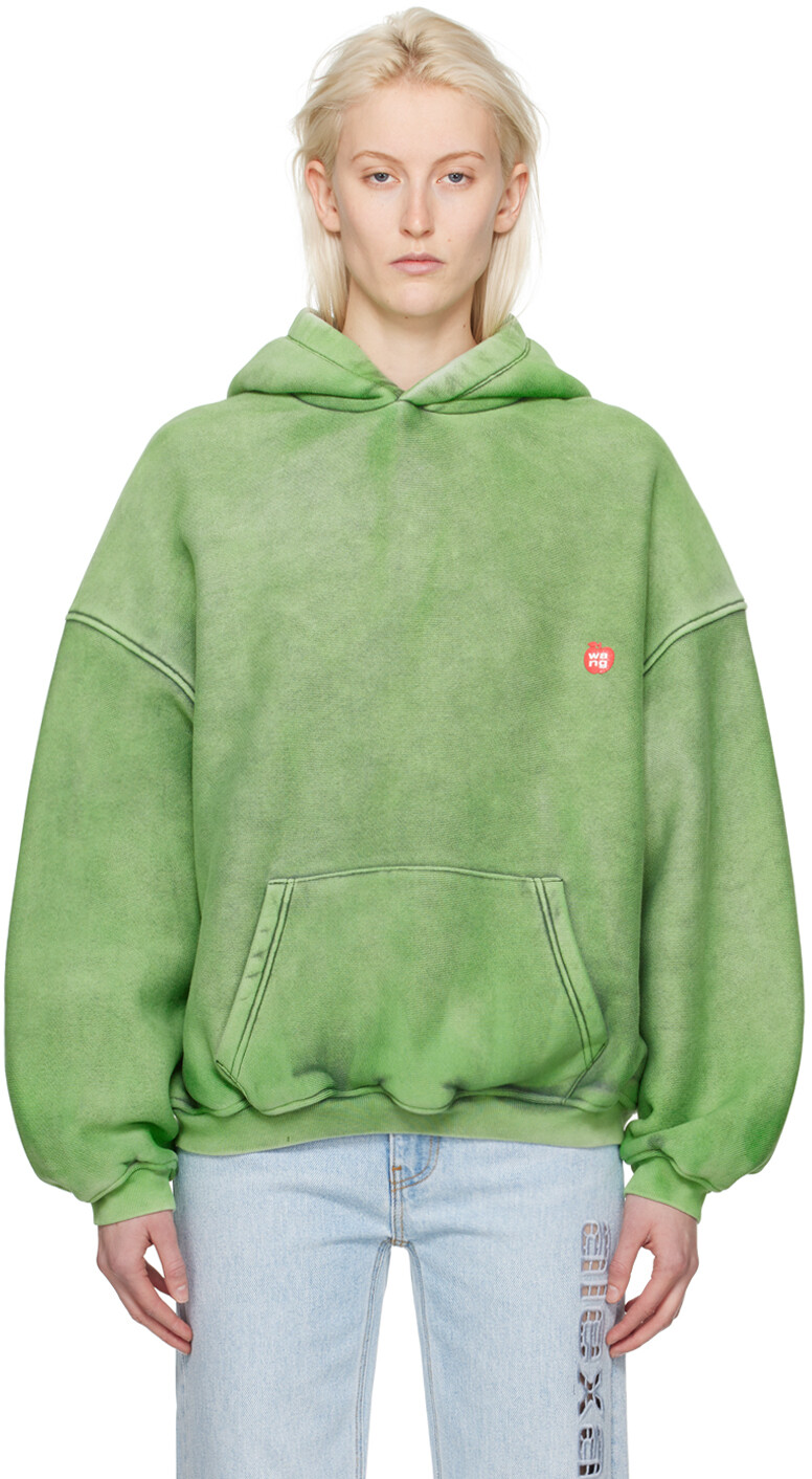 

Зеленая толстовка с капюшоном Alexander Wang, цвет Acid fern