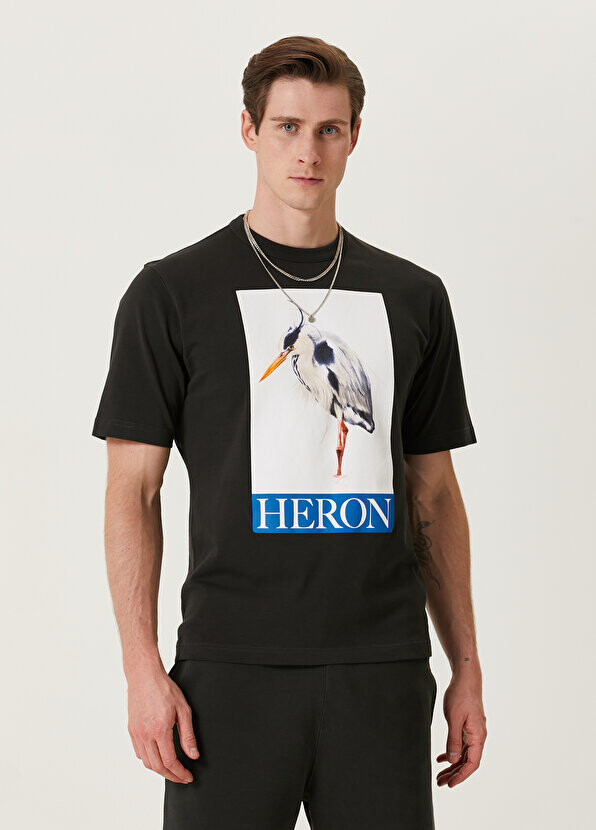 

Черная футболка с принтом Heron Preston, Черный