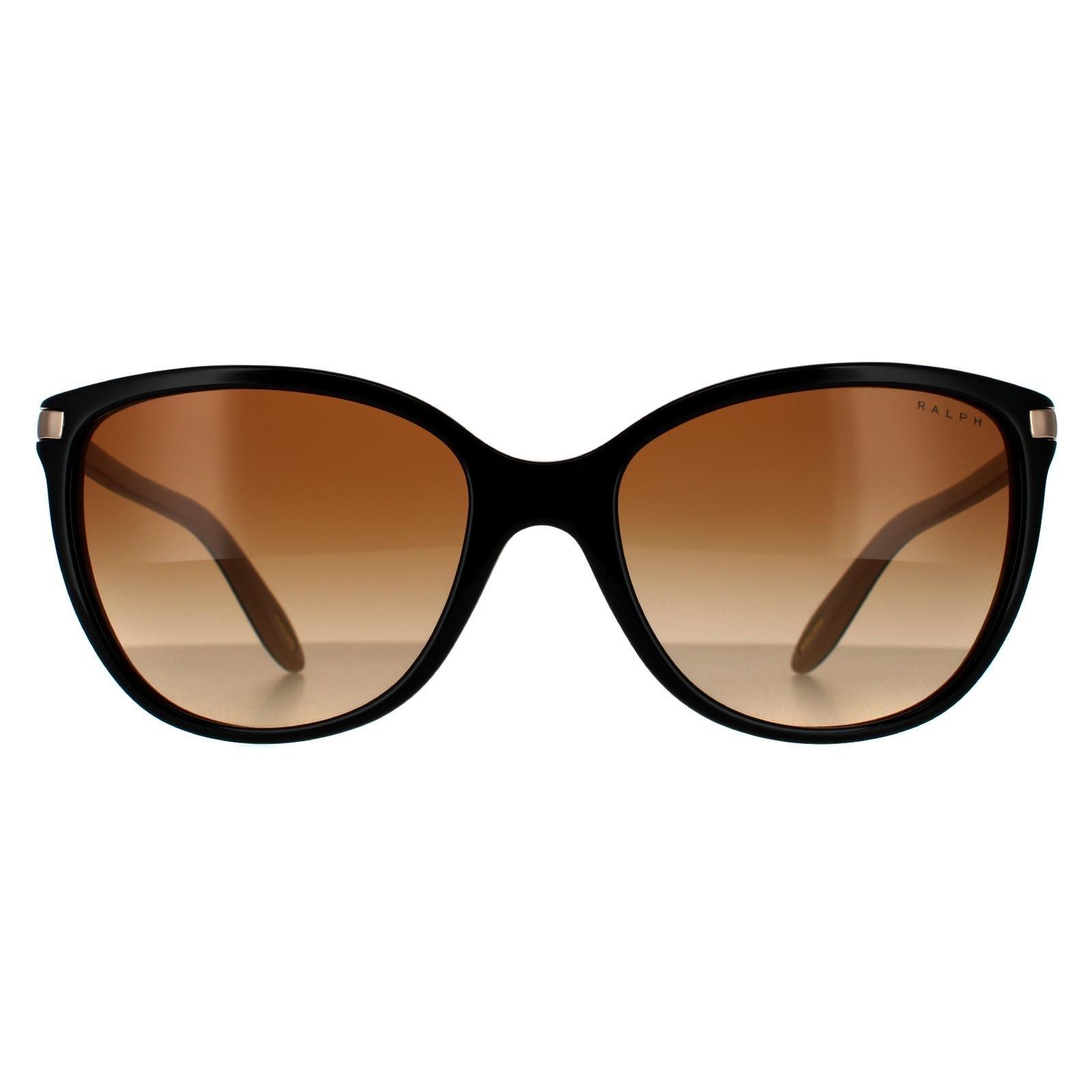 Блестящие черно-телесные коричневые солнцезащитные очки «кошачий глаз» с градиентом Ralph by Ralph Lauren, черный