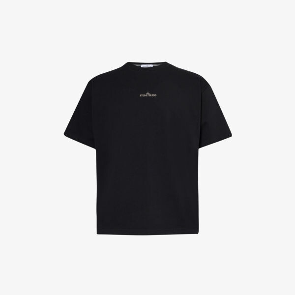 

Футболка из хлопкового джерси с графическим принтом compass Stone Island, черный