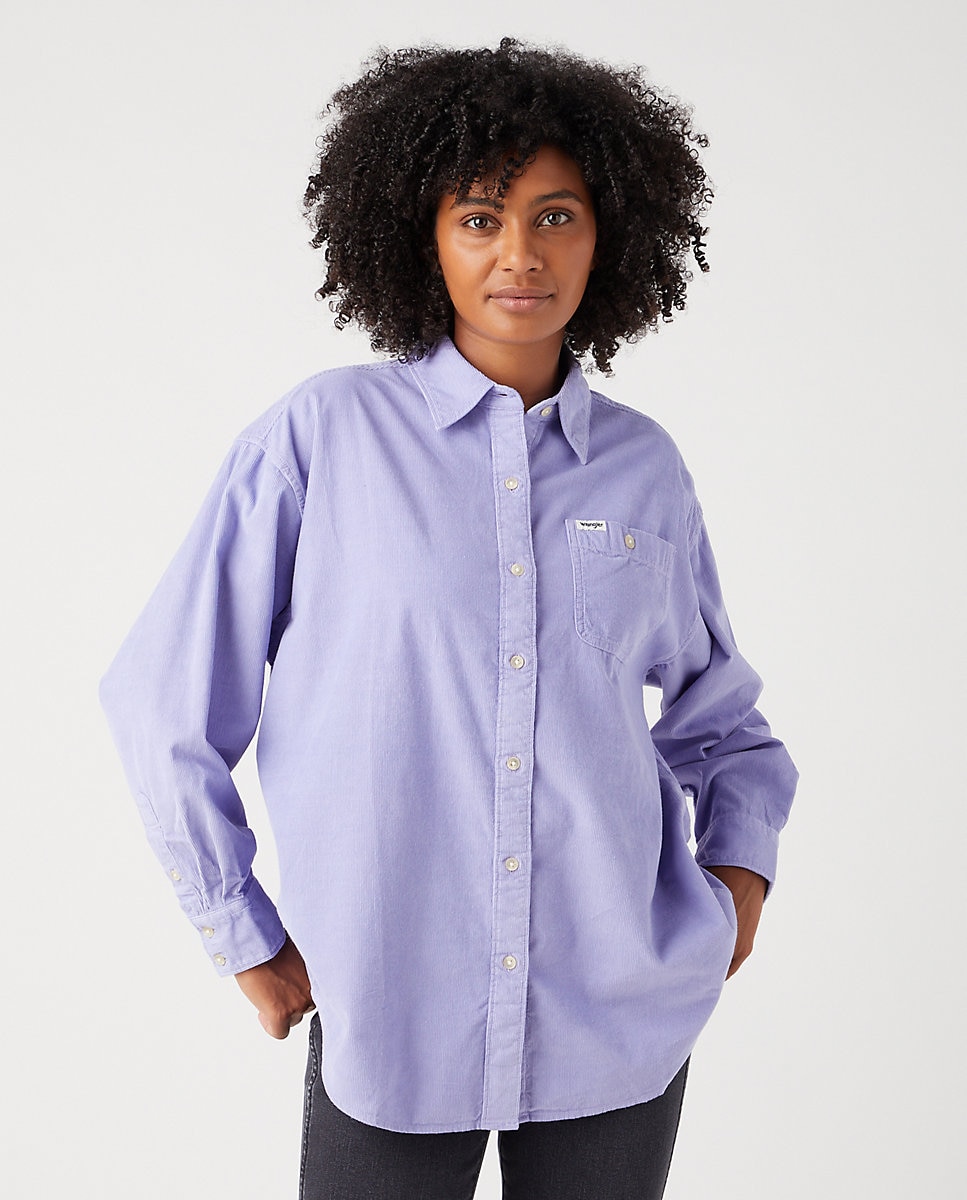 Женская вельветовая рубашка с длинными рукавами Wrangler, синий цена и фото