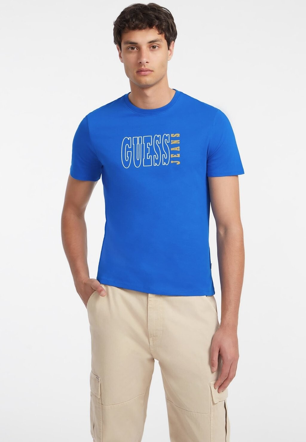 

Футболки с принтом OUTLINE-LOGO Guess Jeans, синий