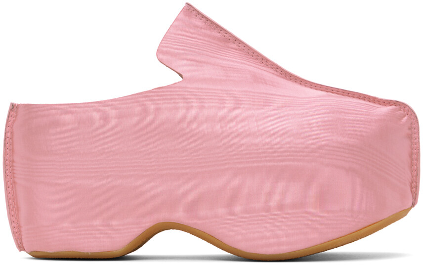 

Розовые муаровые сабо на платформе Jw Anderson, цвет Medium pink