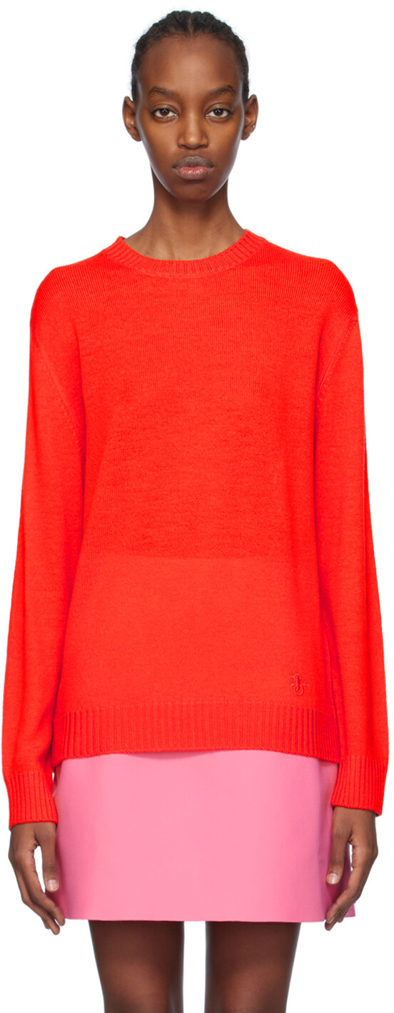 

Красный свитер с круглым вырезом Jil Sander