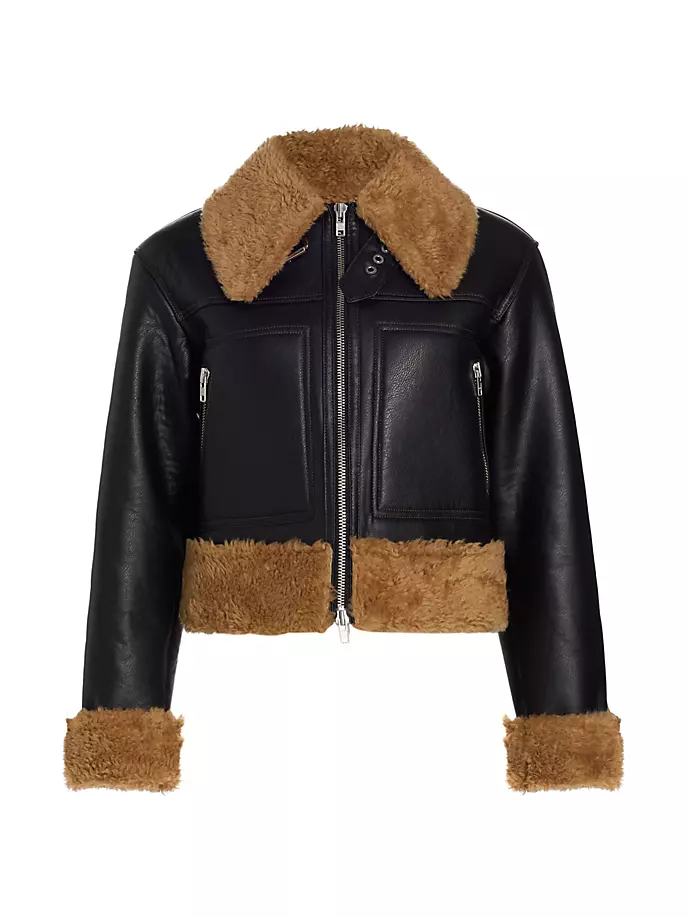 

Куртка Aspen из веганской кожи с отделкой из шерпы A.L.C., цвет black brown