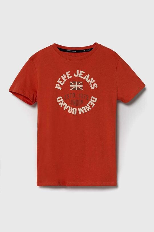 

Pepe Jeans Детская хлопковая футболка RONAL, оранжевый