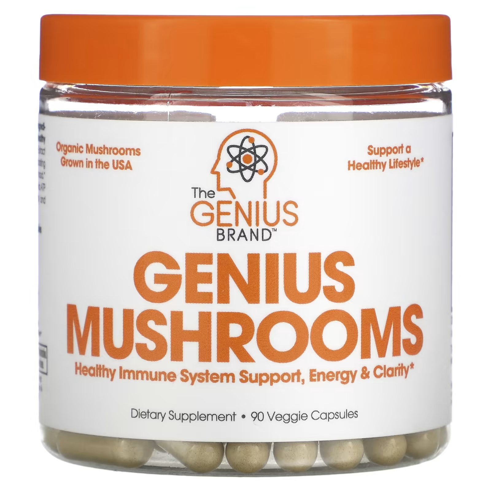 Бренд Genius Genius Mushrooms, 90 растительных капсул The Genius Brand the genius brand genius pre вишня 330 г 11 64 унции