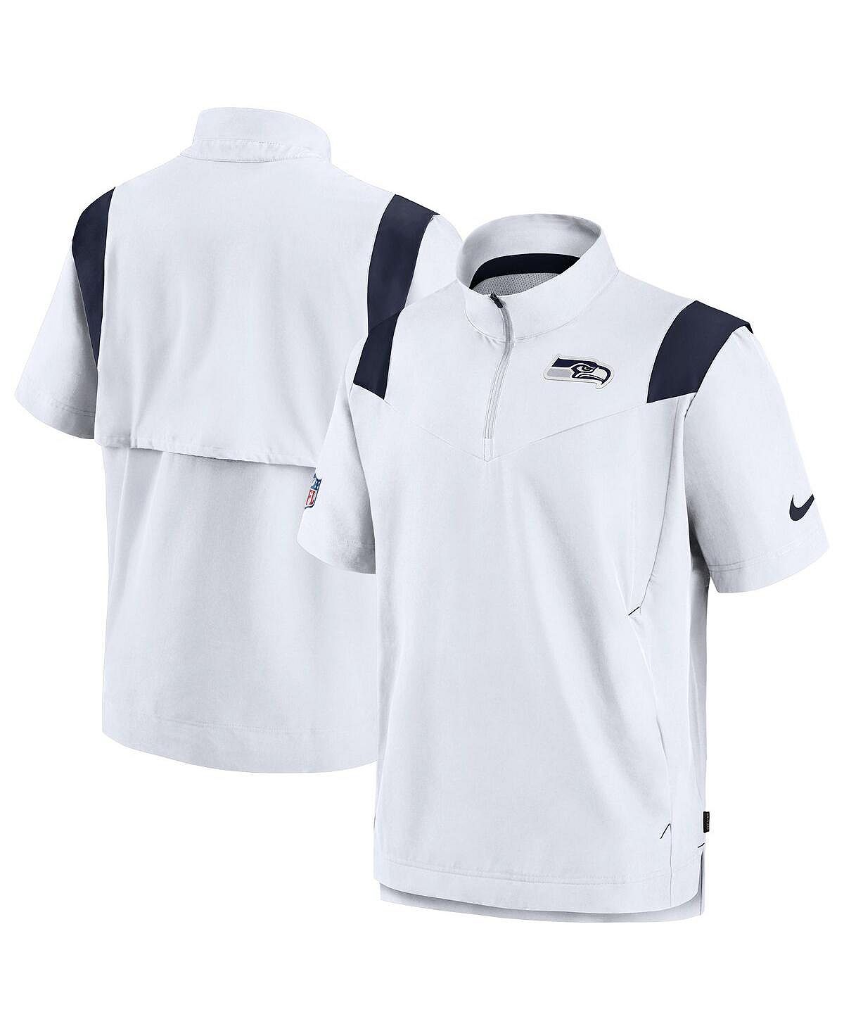 Мужской белый пуловер с шевроном Seattle Seahawks Coaches Lockup Nike
