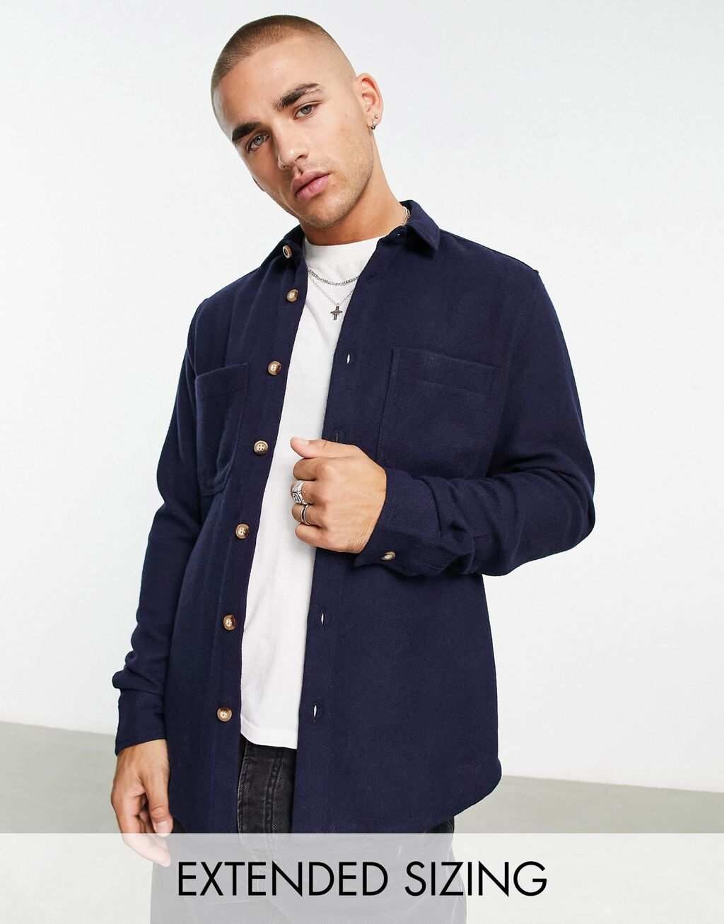 

Темно-синяя куртка из смесовой шерсти ASOS DESIGN, Синий