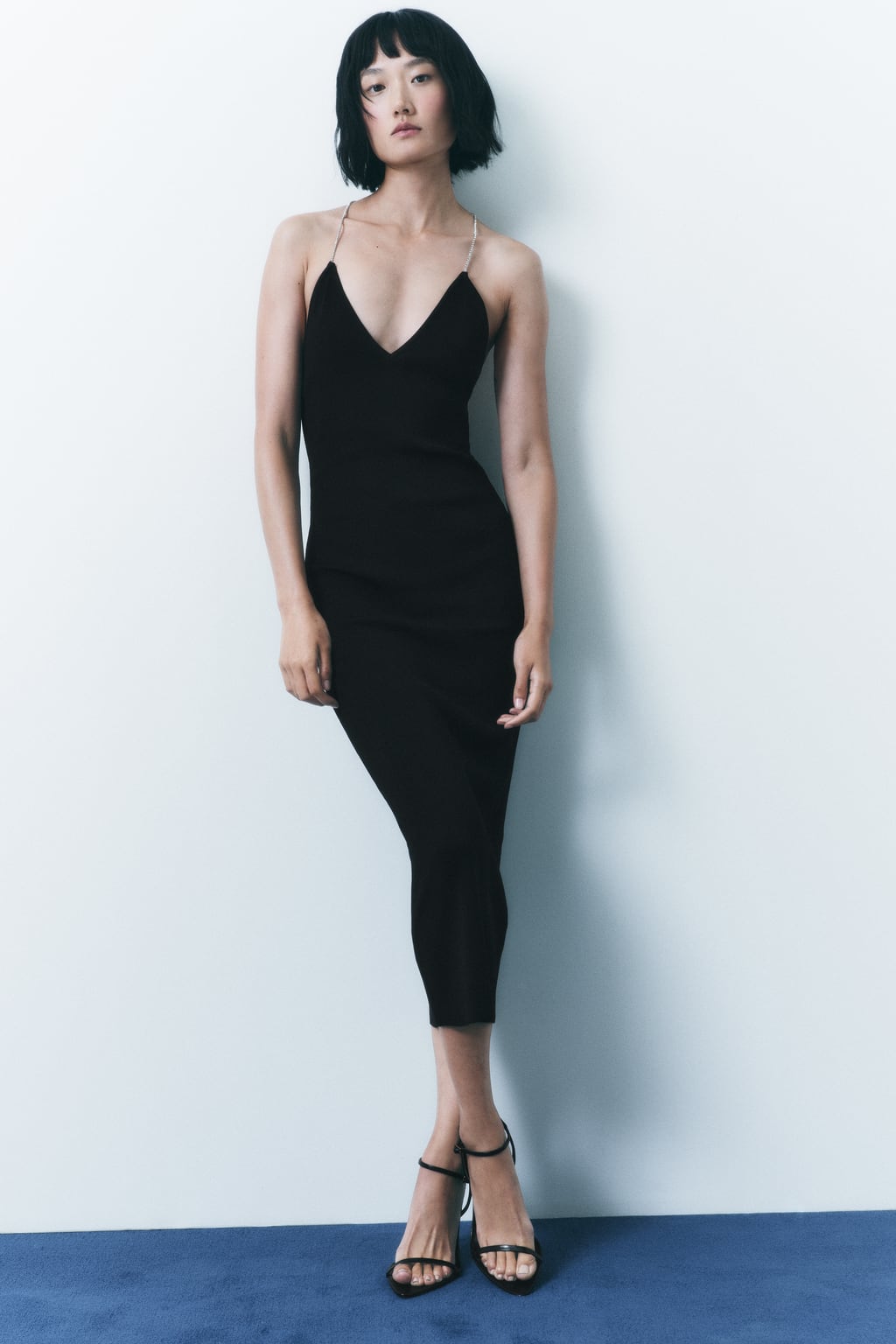 

Шерстяной вязаный свитер ZARA, черный