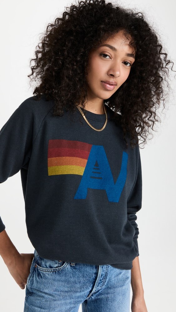 

Толстовка Aviator Nation Logo Crew, угольный