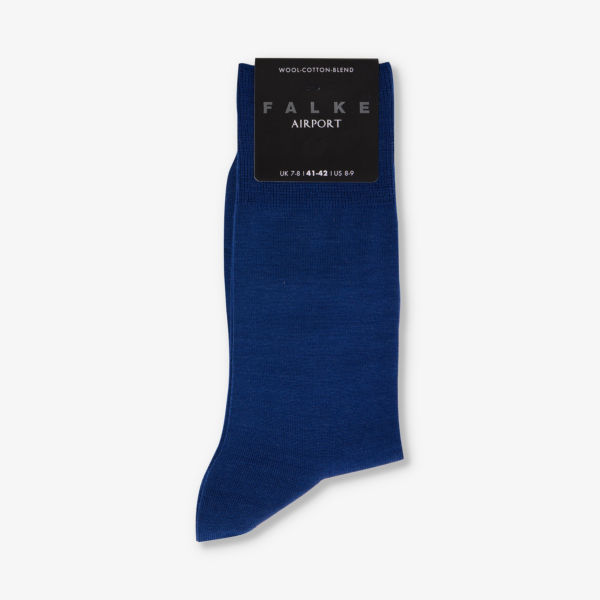 Носки из смесовой шерсти с ребристой отделкой в форме аэропорта Falke, синий