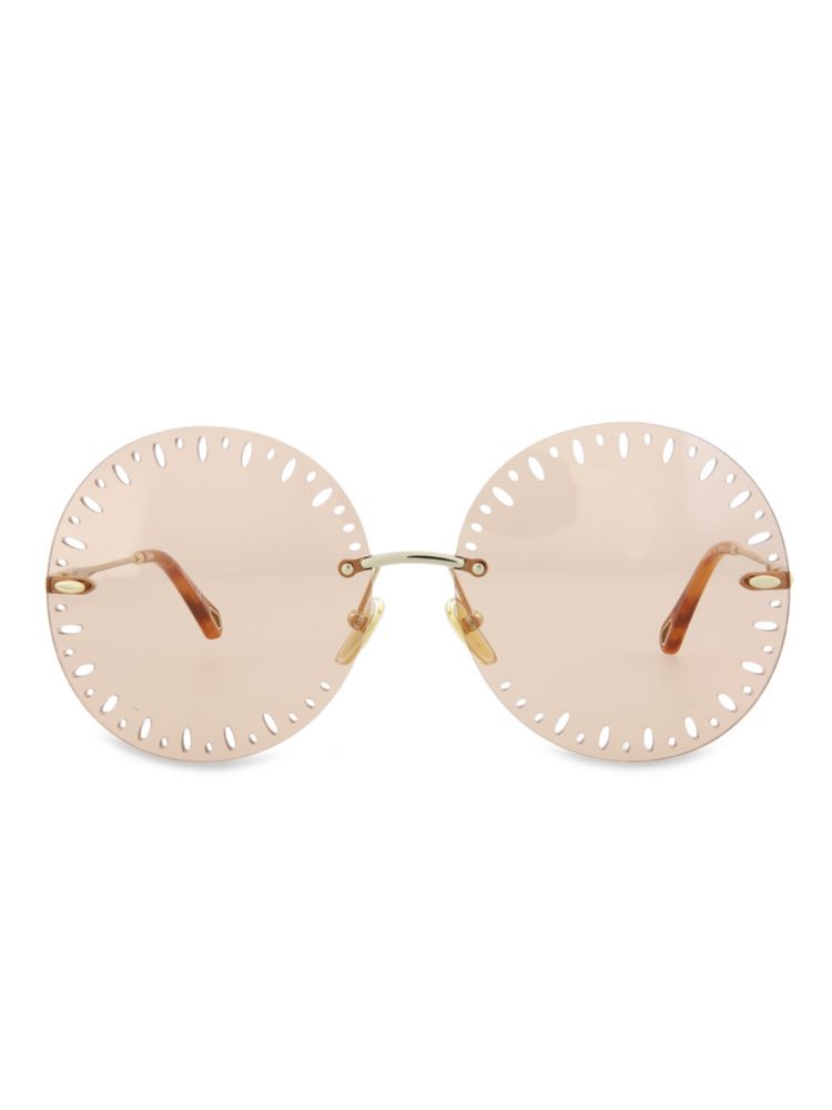 Круглые солнцезащитные очки 63MM Chloé, золото