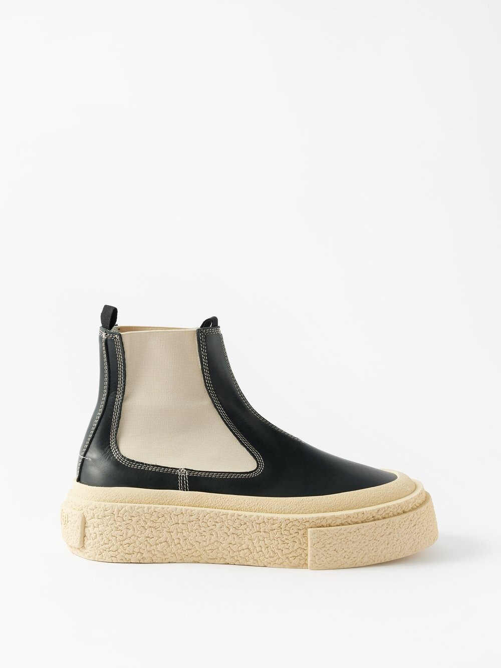 

Кожаные ботинки челси с принтом MM6 Maison Margiela, черный