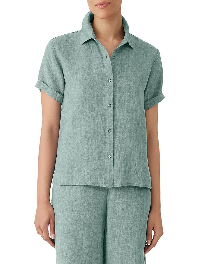 

Рубашка из органического льна с классическим воротником Eileen Fisher