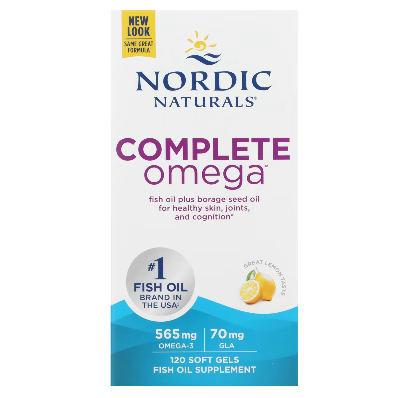 Nordic Naturals Complete Omega Lemon 120 мягких гелей nordic naturals omega focus junior для детей 6–18 лет 120 мягких мини таблеток