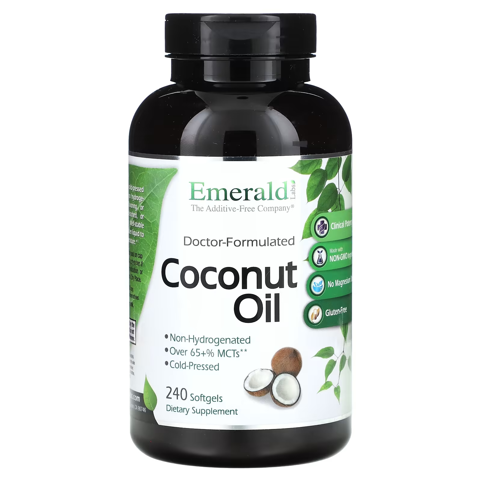 Кокосовое масло Emerald Laboratories, 240 мягких таблеток кокосовое масло nature s way 4000 мг 120 мягких таблеток