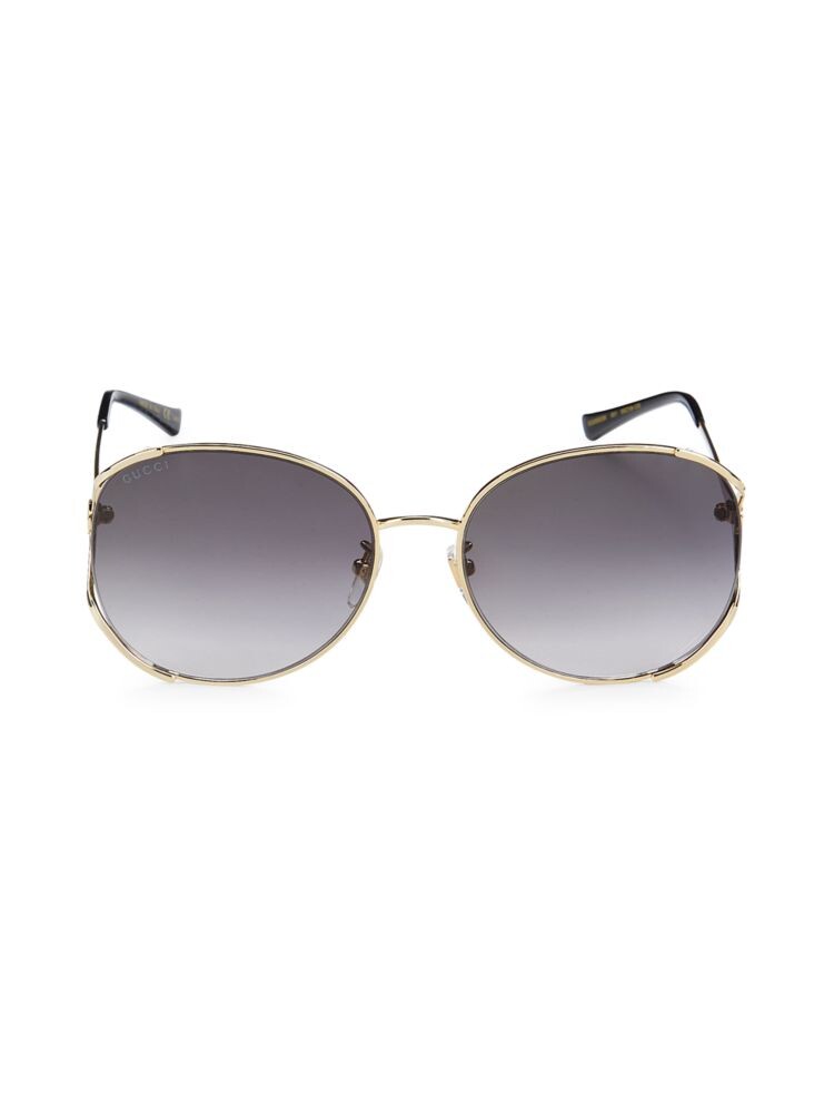 

Овальные солнцезащитные очки 59MM Gucci, цвет Gold Grey