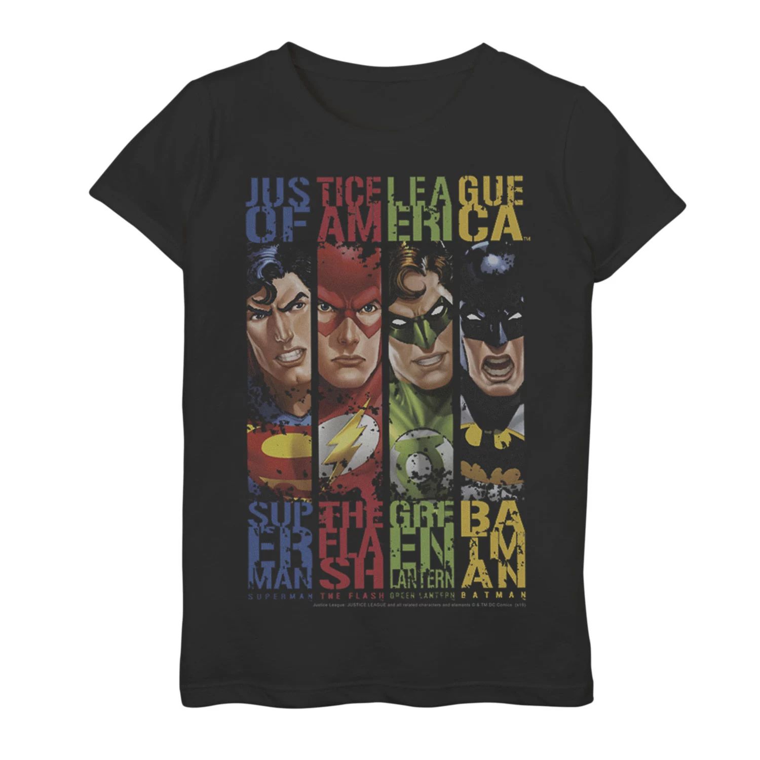 Футболка с графическим рисунком и панелями героев DC Comics для девочек 7–16 лет DC Comics, черный футболка с геометрическим плакатом и графическим рисунком dc comics для девочек 7–16 лет с бэтменом dc comics