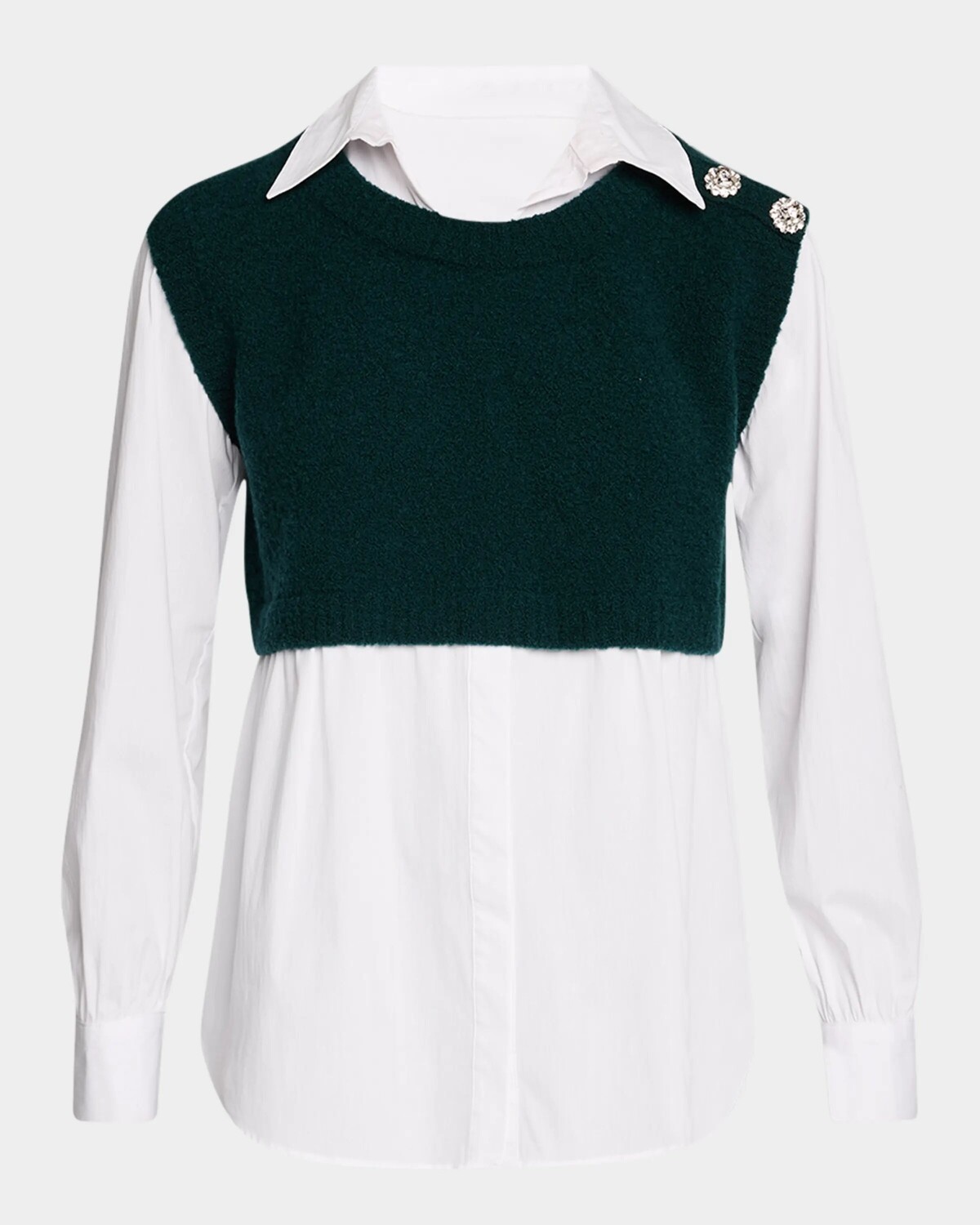 

Комбинированный свитер Alden Cinq A Sept, цвет Green Onyx/White
