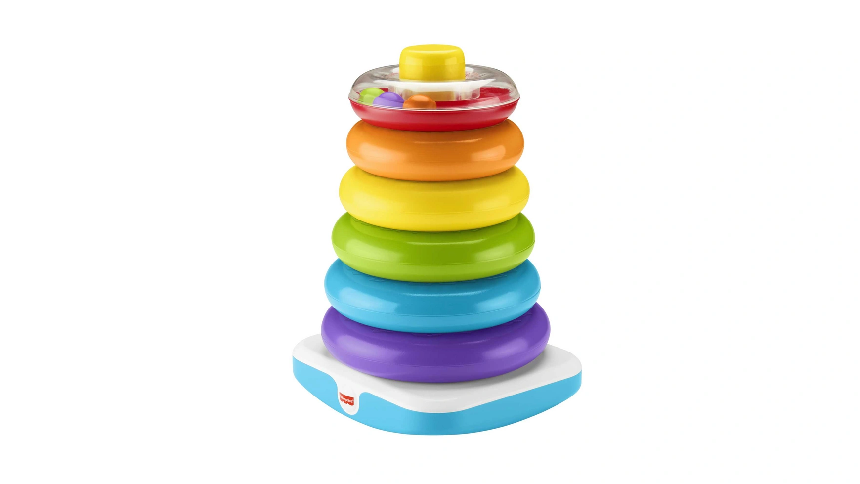 цена Гигантская цветная кольцевая пирамида Fisher Price, подключаемая игрушка, штабелируемая башня