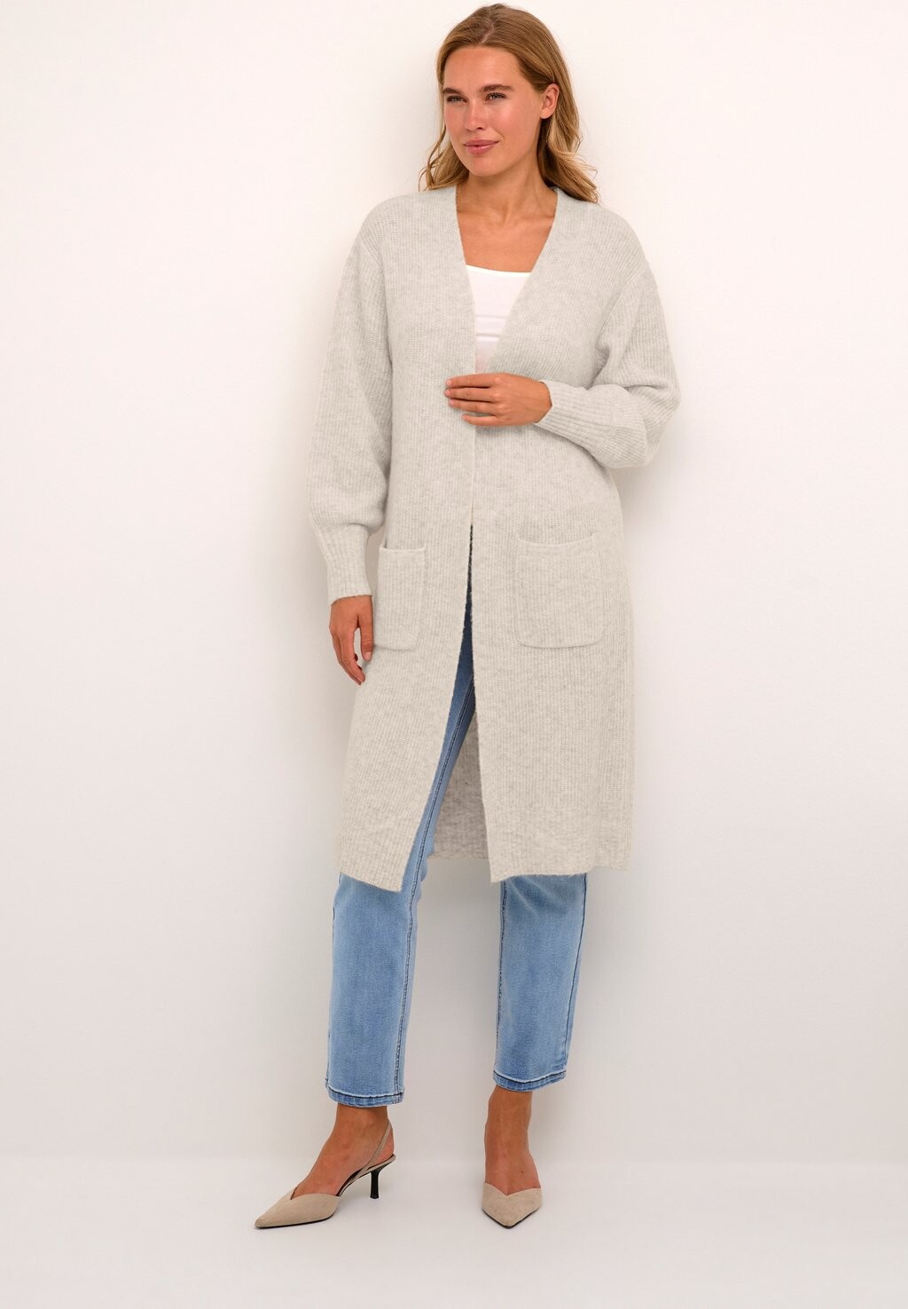 

Кардиган KARACHEL Kaffe, цвет feather gray melange