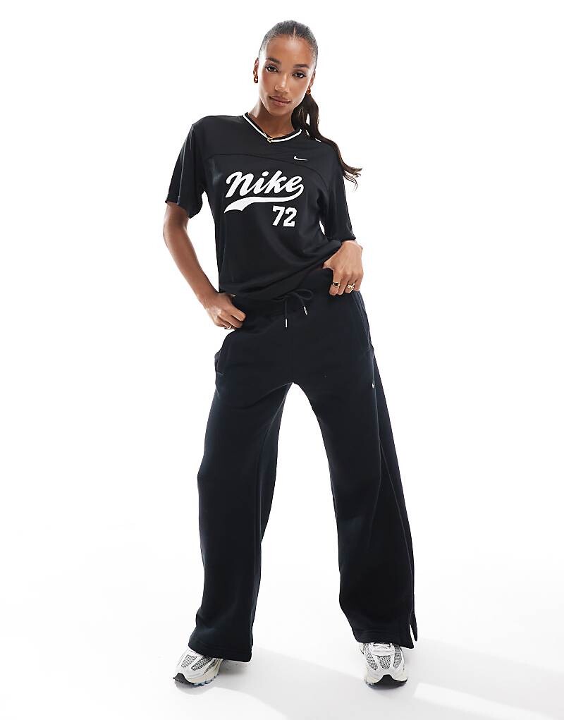 

Черные флисовые джоггеры с логотипом Nike Trend Phioenix