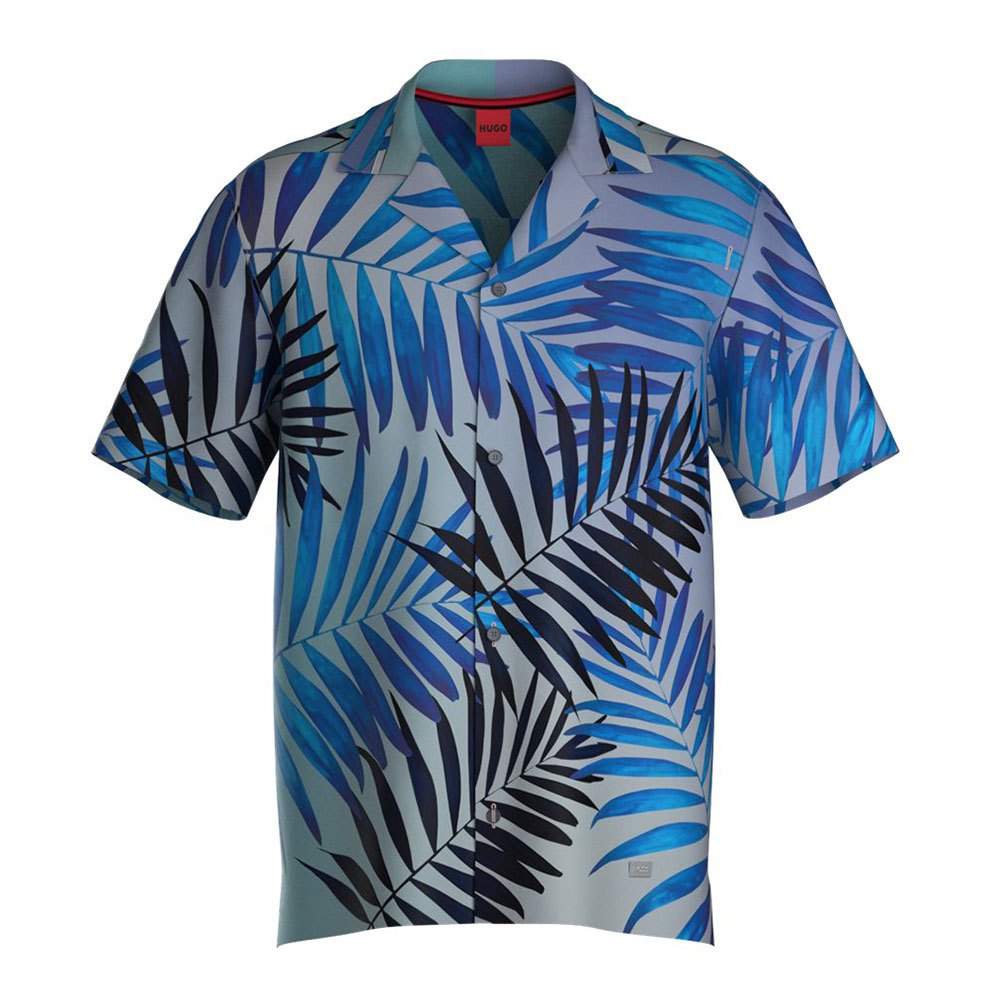 Рубашка с коротким рукавом HUGO Beach Relaxed 10257205, синий