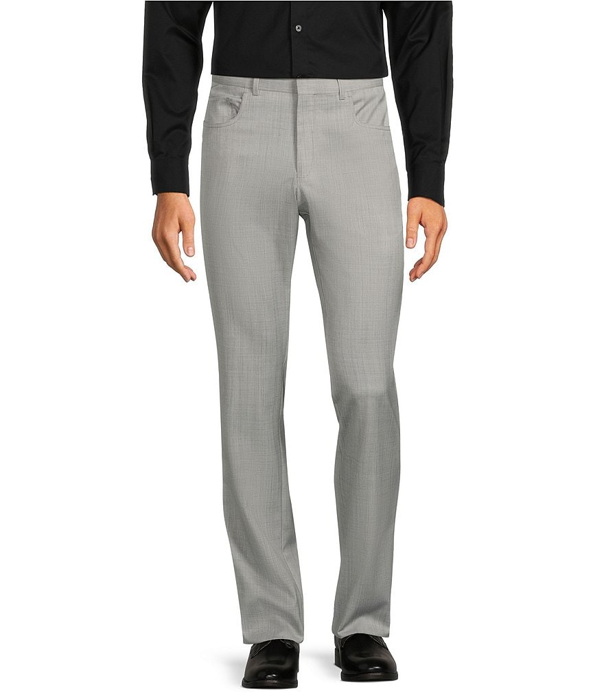 Однотонные классические брюки с плоской передней частью Hart Schaffner Marx New York, серый