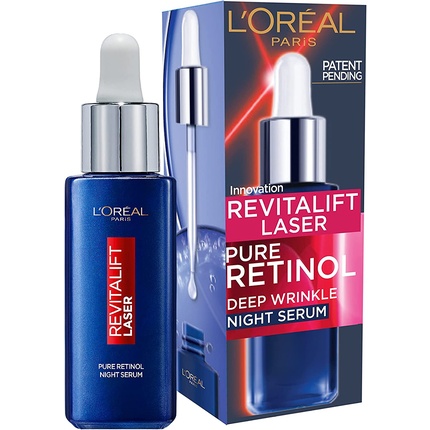 L'Oreal Paris Ночная сыворотка с чистым ретинолом Revitalift Laser Сыворотка для лица Глубокая ночная сыворотка против морщин для лица 30 мл L'Oréal