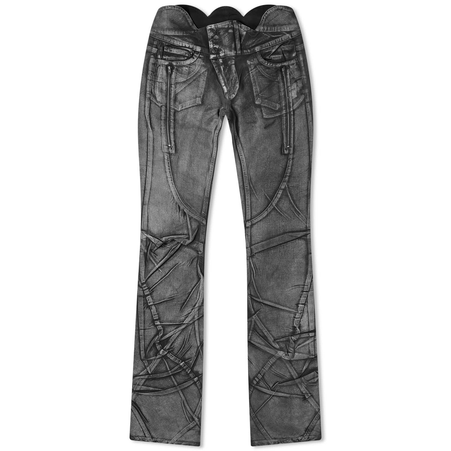 

Джинсы Ottolinger Big Waistband Drape Denim, цвет Black & White Paint