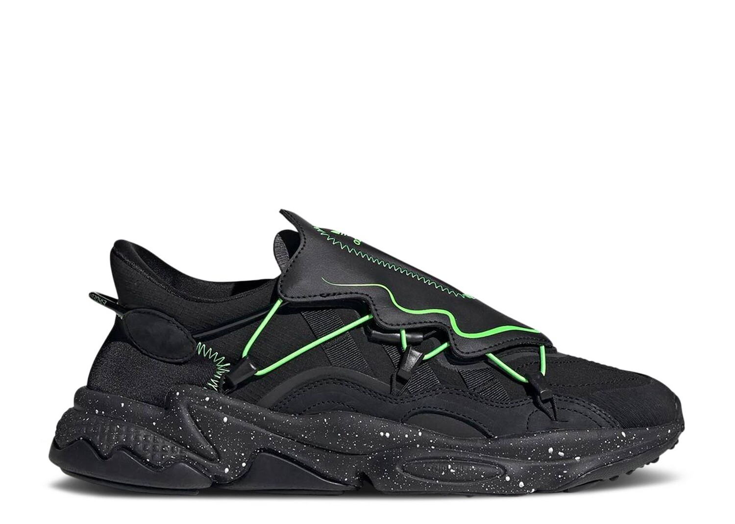 

Кроссовки adidas Ozweego 'Black Solar Green', черный