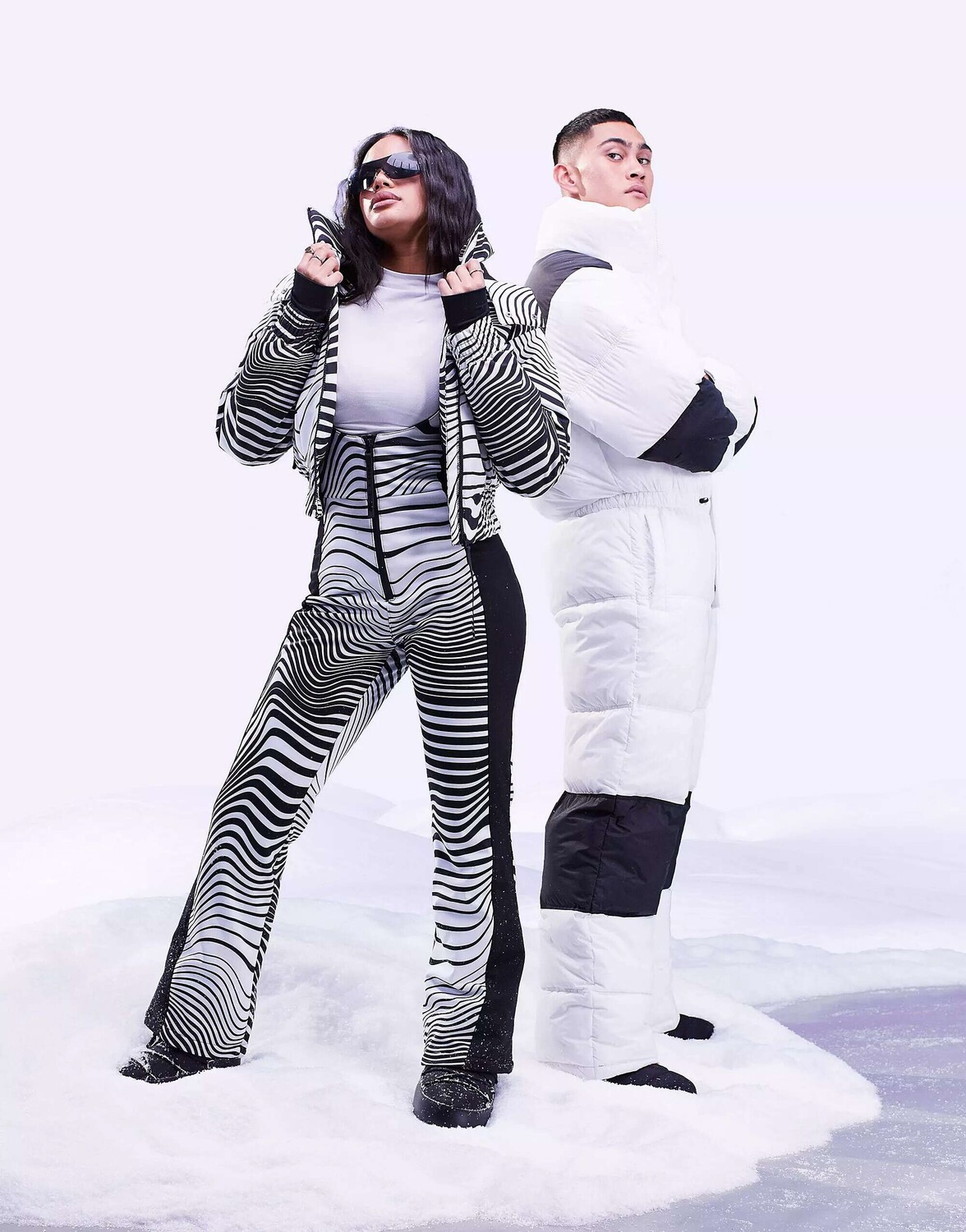 

Лыжная расклешенная юбка ASOS с однотонным принтом