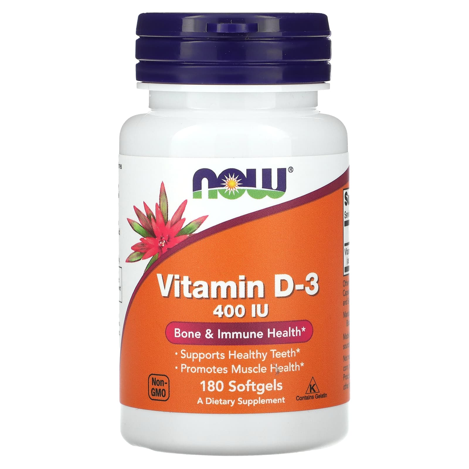 витамин d3 now foods 180 капсул Now Foods Витамин D3 400 МЕ 180 мягких капсул