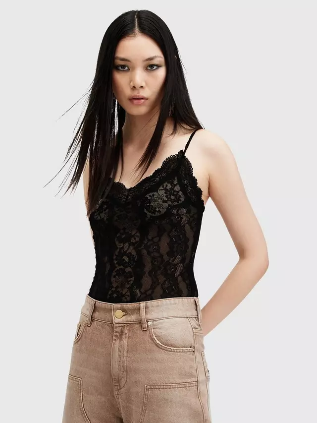 

Боди AllSaints Monica Lacesuit, черный