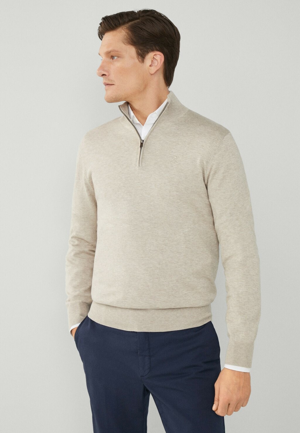 

Вязаный свитер HZIP Hackett London, цвет taupe beige