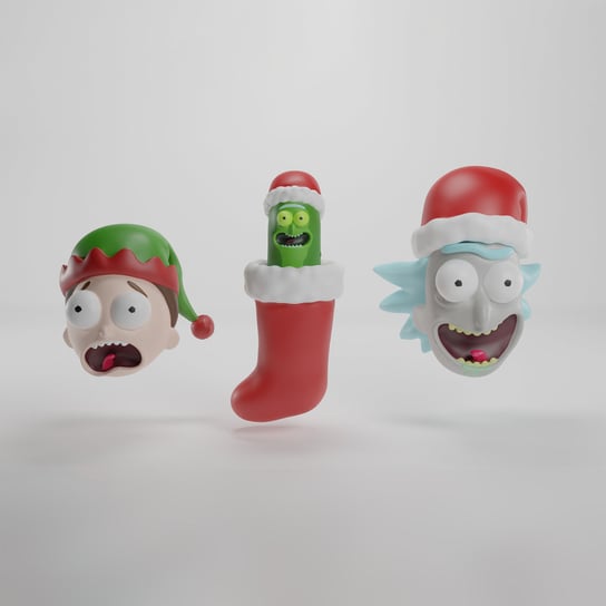 Набор Из 3 Рождественских Украшений Rick & Morty-Rik, Morty I'M Pickle Rick Inna marka