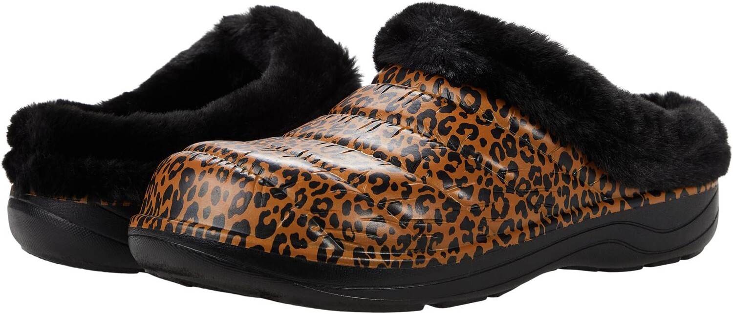 

Сабо SKECHERS Foamies Cozy Camper Leopard Puffer Clog w/ Faux Fur, цвет Black Multi