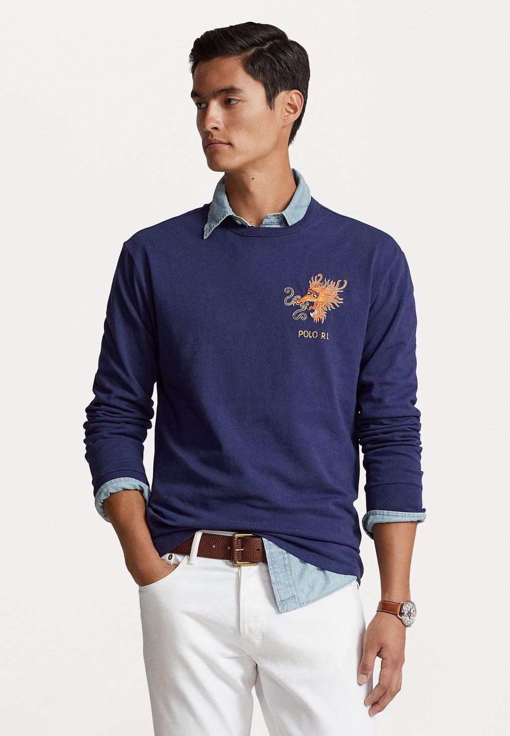 

Футболка с длинным рукавом LONG SLEEVE Polo Ralph Lauren, темно-синяя, Синий